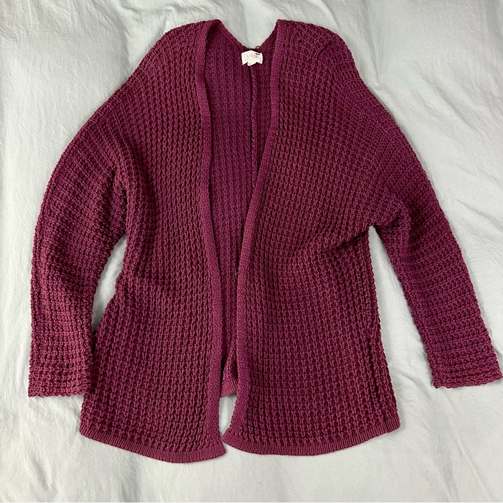 Burgundy knit jacket from LA Hearts one size